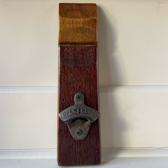 Wood Bottle Opener Kentucky Bourbon Barrel Stave 11” Man Cave Gift - Picture 1 of 5
